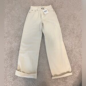 DISSH High Rise Wide Leg Jeans in Cream NWT Size 4/ 6
